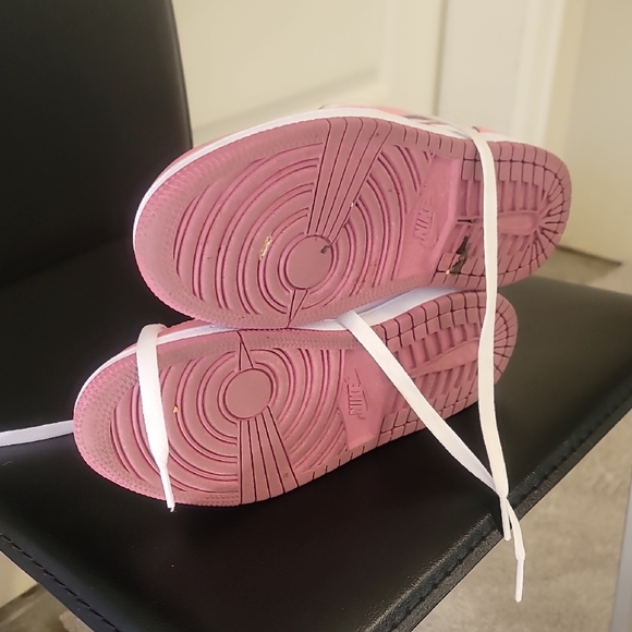 Nike Kids Pink and White High-Top Sneakers - Picture 6 of 7